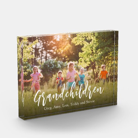 孫かわいい引用文エレガントスクリプト フォトブロック (左)