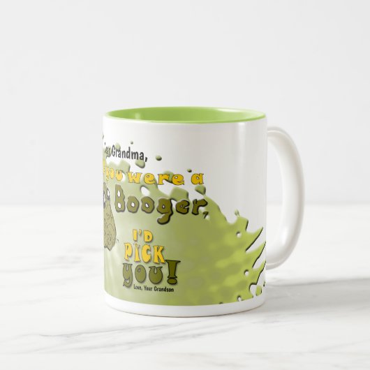 孫かパーソナライズされたらおばあちゃんへの愛 ツートーンマグカップ (正面右)