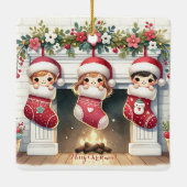 孫かパーソナライズされたらのおばあちゃんへのかわいい贈り物 セラミックオーナメント (裏面)