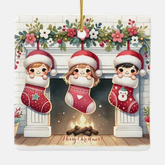 孫かパーソナライズされたわいい奈々オーナメント セラミックオーナメント (裏面)