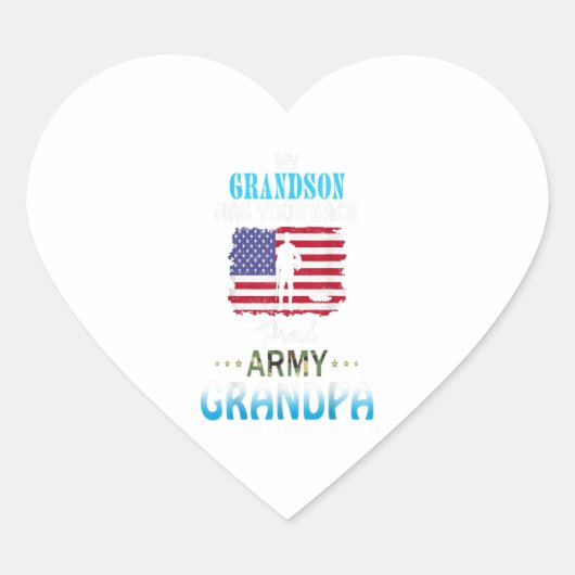 孫がアメリカの陸軍の奥旗誇りを持ったを持つ ハートシール (正面)