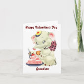 孫がバレンタインデーをめでたく カード (正面)