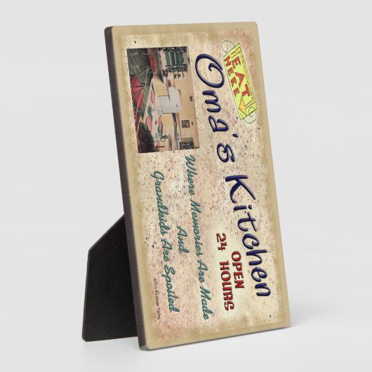 孫がプラークを甘やかしている大間の台所 フォトプラーク (側面)