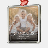 孫が人生をさらに素晴らしくする　祖父母へのプレゼント　写真 メタルオーナメント (左)