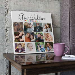 孫が人生を壮大にする |写真のコラージュ フォトプラーク