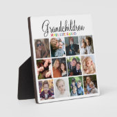 孫が人生を壮大にする |写真のコラージュ フォトプラーク (正面)