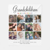 孫が人生を壮大にする |写真のコラージュ フリースブランケット (正面)