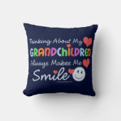 孫が可愛いブルー クッション (正面)