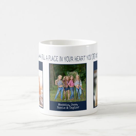 孫が場所を埋める引用文3フォトブルー コーヒーマグカップ (中央)