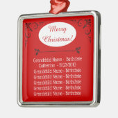 孫が祖父母のクリスマスに メタルオーナメント (左)