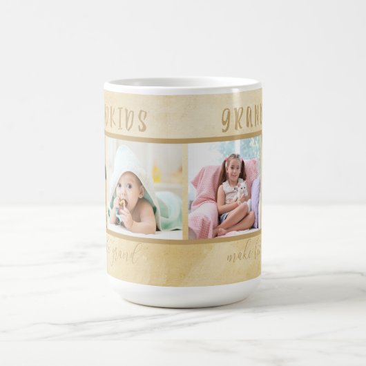 孫が祖父母の生き写真を作る コーヒーマグカップ (中央)