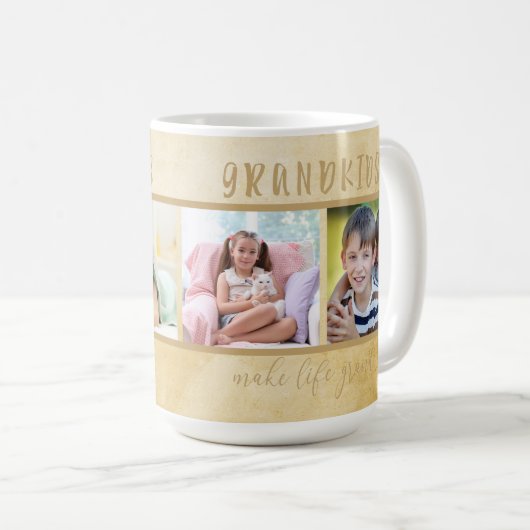 孫が祖父母の生き写真を作る コーヒーマグカップ (正面右)
