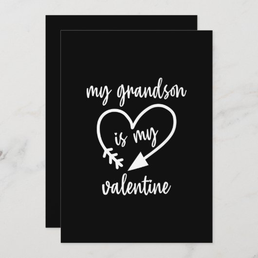 孫が私のかわいいバレンタインデー シーズンカード (正面/裏面)