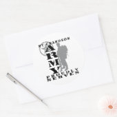 孫が誇らしげにサーブ – 陸軍 ラウンドシール (封筒)