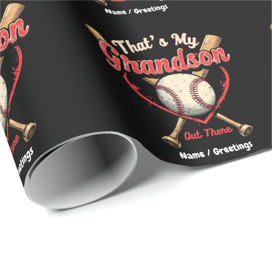 孫が野球のおばあちゃんよおもしろい ラッピングペーパー (ロールコーナー)