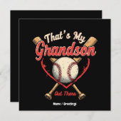 孫が野球のおばあちゃんよおもしろい 招待状 (正面/裏面)