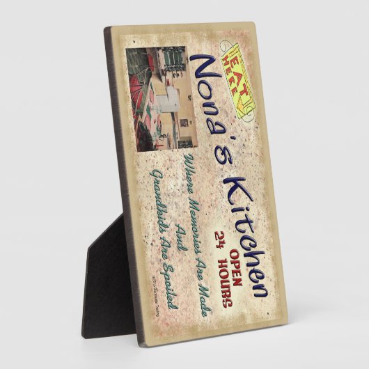 孫たちがプラークを甘やかしているノナの台所 フォトプラーク (側面)