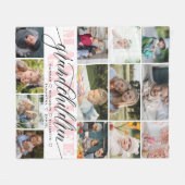 孫たちが人生の大写真コラージュを作る フリースブランケット (正面(横))