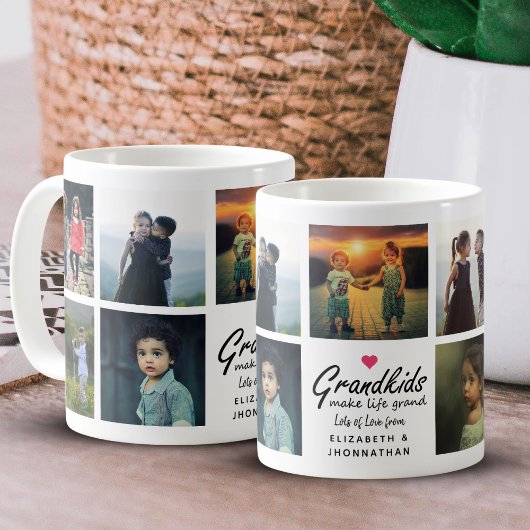 孫たちと過ごす、かけがえのない時間 マルチフォトコラージュ コーヒーマグカップ