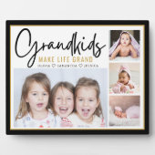 孫たちの生活を輝かせる パーソナライズされた4枚の写真 フォトプラーク (正面)
