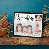 孫たちの生活を輝かせる パーソナライズされた4枚の写真 フォトプラーク (側面)