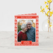 孫たちの祖父祖母の写真 メリークリスマス カード (黄色い花)