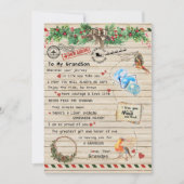 孫とおじいちゃんに、私の孫への贈り物に鳥の愛 シーズンカード (正面)