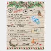 孫とおじいちゃんに、私の孫への贈り物に鳥の愛 フリースブランケット (正面)