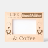 孫とコーヒー レーザー彫刻フレーム (正面)