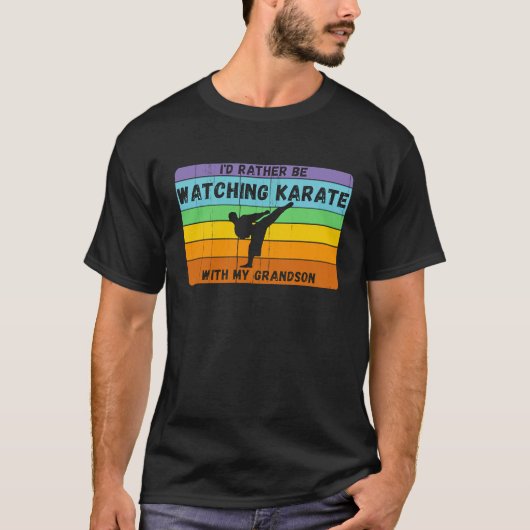 孫と一緒なら空手がいい クラシック ヴィンテージ 空手 Tシャツ (正面)