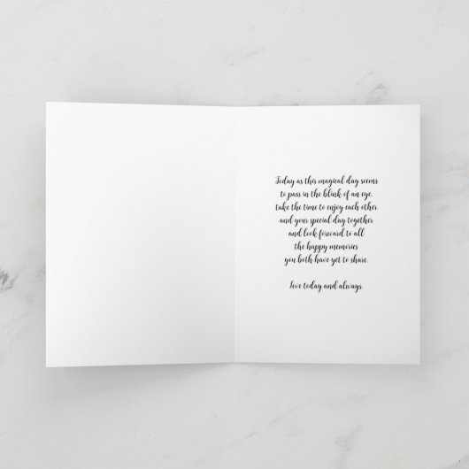 孫と妻の結婚式の日おめでとう カード (内部)