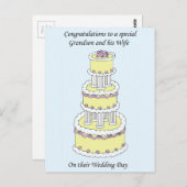孫と妻の結婚式の日おめでとう ポストカード (正面/裏面)