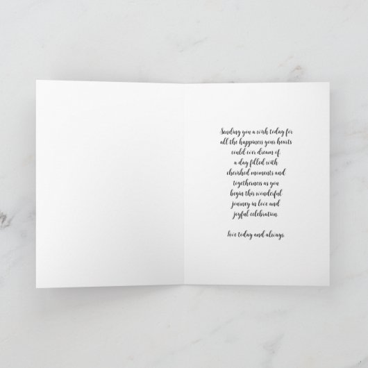 孫と彼の妻の結婚式の日おめでとう カード (内部)