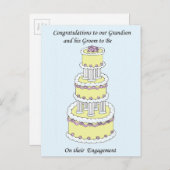 孫と新郎へ婚約 案内ポストカード (正面/裏面)