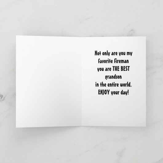 孫と私のファイアお気に入りのマンオン誕生日 カード (内部)