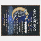 孫にとっておじいちゃんから愛してる  フリースブランケット (正面(横))