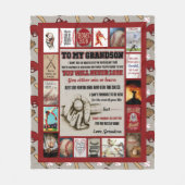 孫に宛パーソナライズされたてた手紙、おばあちゃんを愛 フリースブランケット (正面)