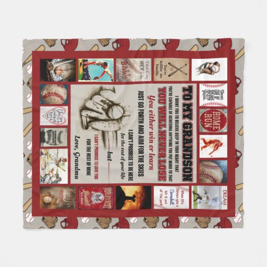 孫に宛パーソナライズされたてた手紙、おばあちゃんを愛 フリースブランケット (正面(横))