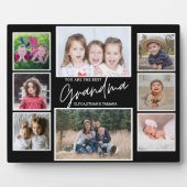 孫のおば最高のあちゃん8フォトコラージュブラック フォトプラーク (正面)