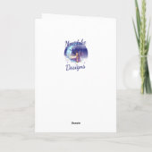 孫のおもしろいクリスマスのトナカイ歌 サンキューカード (裏面)