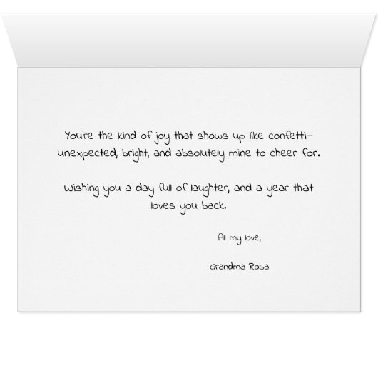 孫のかわいい誕生日バルーン素晴らしカード (内部横(下))