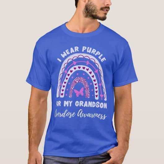 孫のために紫色を着ています オーバードーズ啓発R Tシャツ (正面)