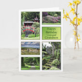 孫のために、庭のビューを持つ誕生日カード カード (黄色い花)