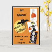 孫のためのハロウィンカード カード (黄色い花)