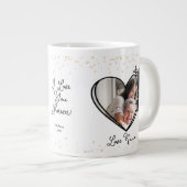 孫のためのバレンタインブラックハート ジャンボコーヒーマグカップ (正面右)