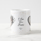 孫のためのバレンタインブラックハート ジャンボコーヒーマグカップ (正面)