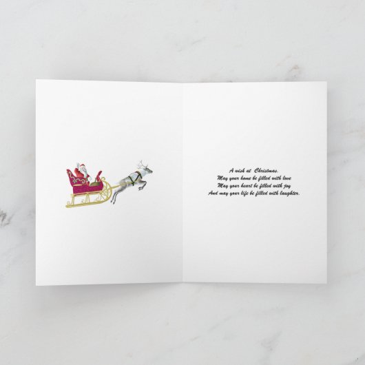 孫のため、サンタの振るクリスマスカード シーズンカード (内部)