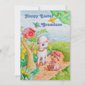 孫のイースターパーソナライズされたカード。 案内状 (正面)
