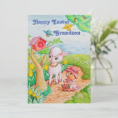 孫のイースターパーソナライズされたカード。 案内状 (スタンド正面)