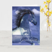 孫のウマ科のなバースデー・カード北米人インド カード (黄色い花)